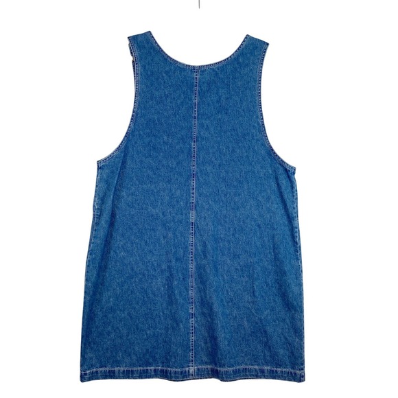 VTG Faded Glory Denim Pinafore Dress XL Jumper Blue Jean 90s Y2K Retro Cottage - Picture 4 of 6